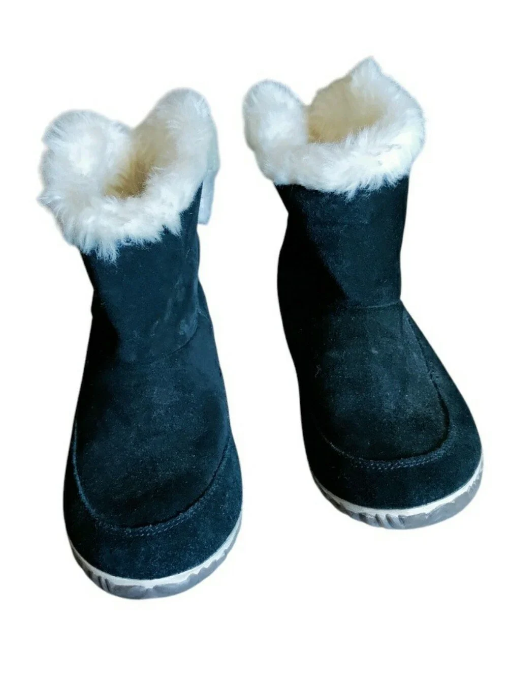 Sorel Out N About Black Suede Boots Plush Faux Fur Lined